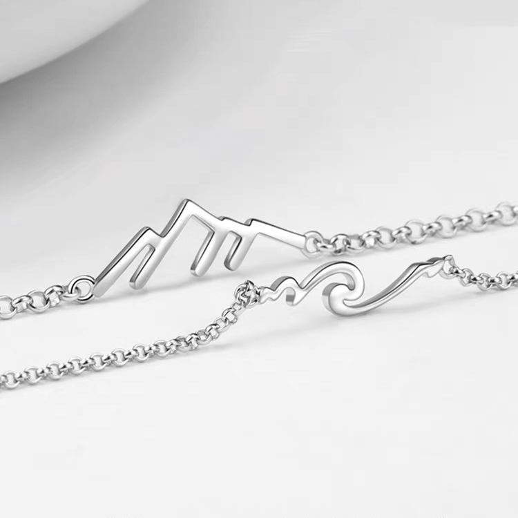 Vòng tay đôi NÚI VÀ BIỂN có thể điều chỉnh kích cỡ dành cho cặp đôi
