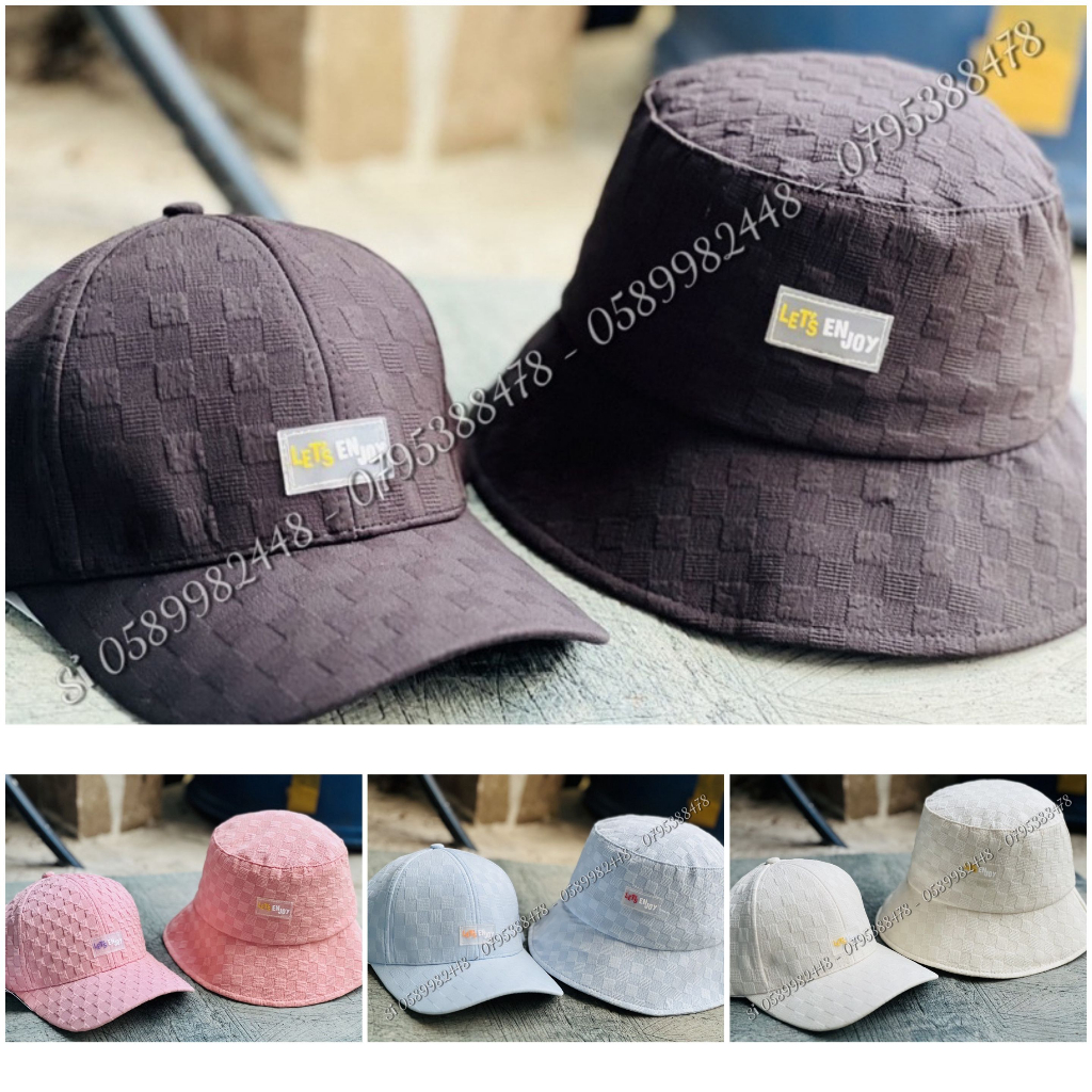 Combo set 1 cặp mũ nón vải xốp trơn logo đơn giản cho nam và nữ