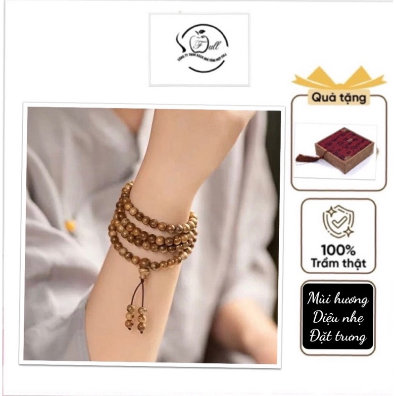 vòng trầm hương 108 hạt tốc vườn