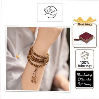 Vòng trầm hương 108 hạt tốc vườn