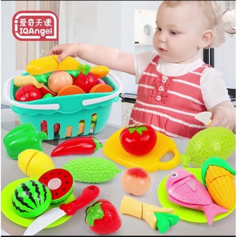 Đồ chơi cho bé bộ rổ cắt trái cây/Đồ chơi cắt trái cây/Dochoibetrai/Dochoibegai/dochoinhabep/tuduy