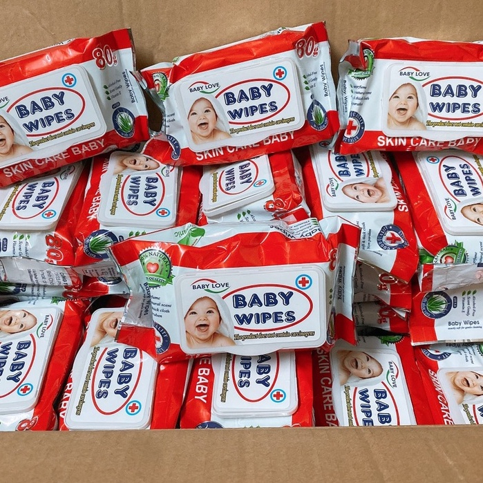 Khăn giấy ướt Baby Wipes không mùi không cồn gói 80g date mới nhất
