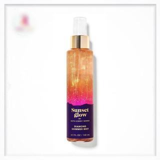 Xịt thơm toàn thân ánh nhũ bath & body works glow sunset 146ml