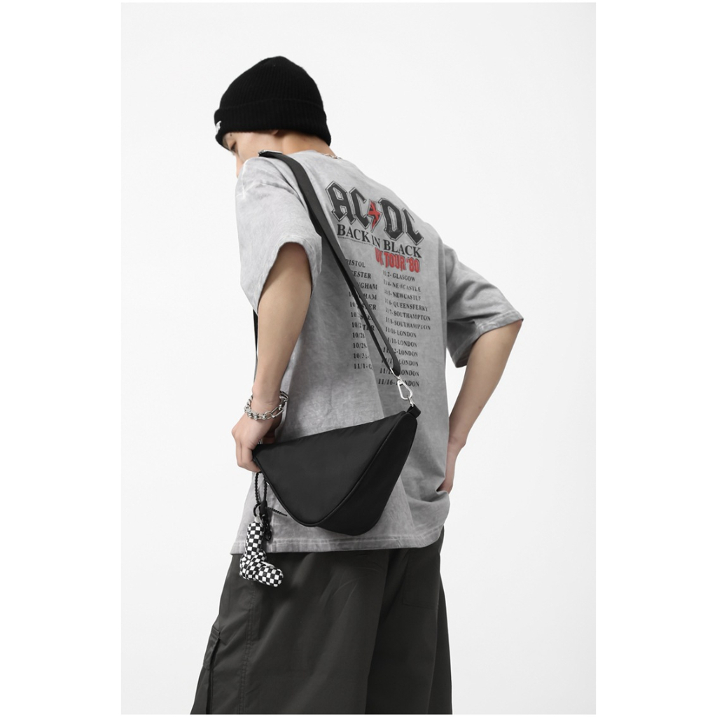 Túi hộp đeo chéo mini unisex nam nữ hình quả ấu màu vàng xanh siêu độc lạ cá tính, chất vải dù chống nước