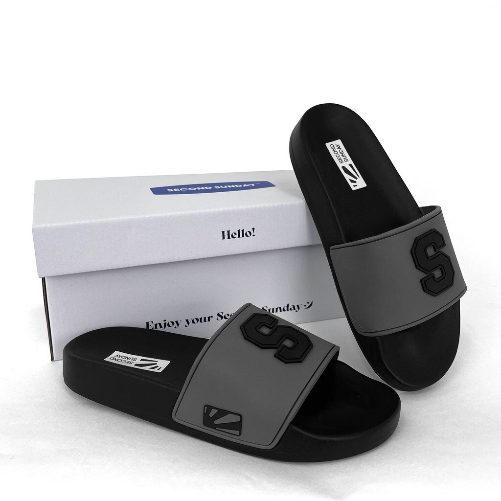 Dép Nam Nữ Unisex Quai Ngang Slipper họa tiết chữ S đổ nổi #Hot #2023