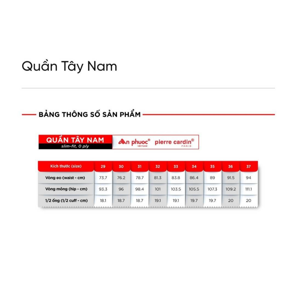 Quần âu nam, quần tây nam cao cấp Pierre Cardin chính hãng mã QA050822