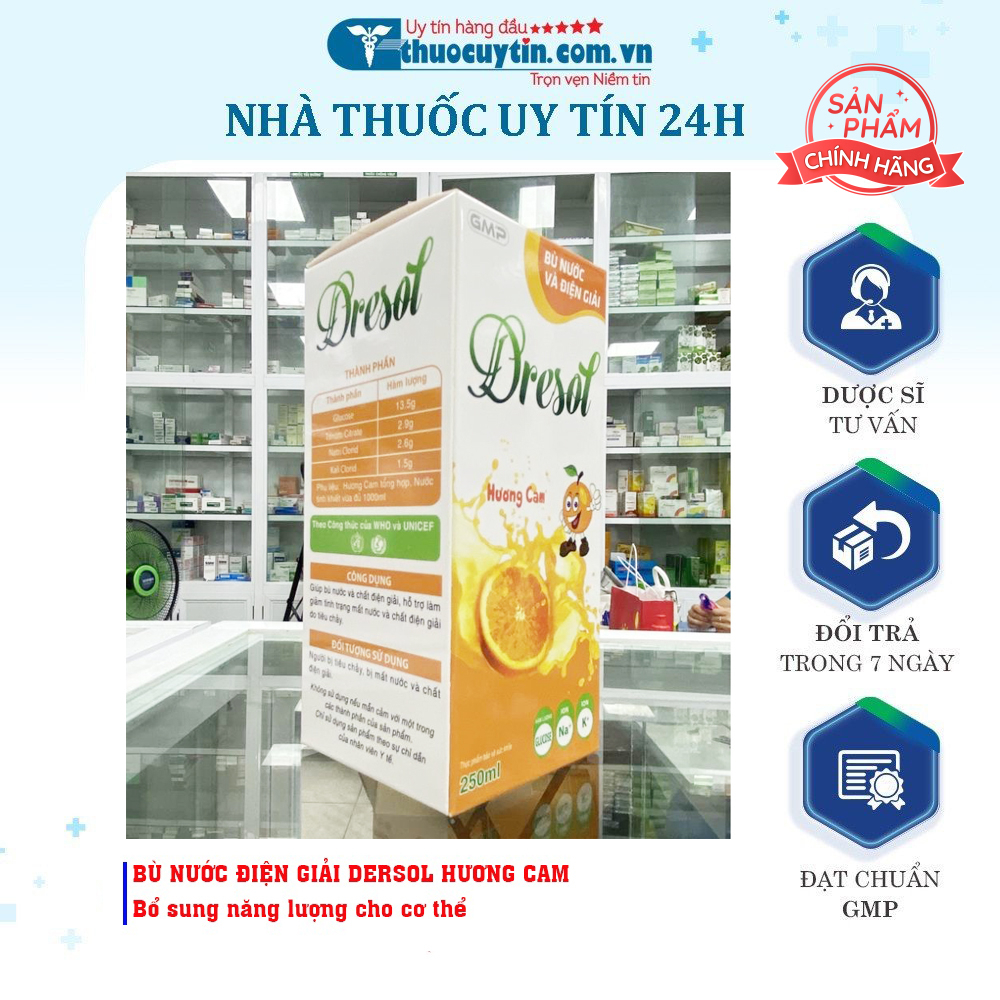 BÙ NƯỚC ĐIỆN GIẢI DERSOL HƯƠNG CAM