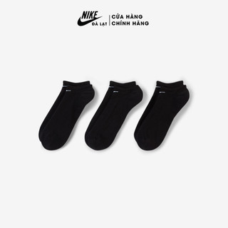 Bộ 3 đôi tất cổ thấp nike everyday cushioned training no-show socks - black sx7673-010 vớ thể thao