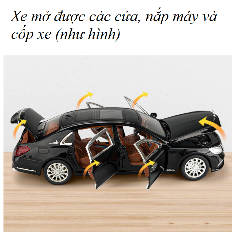 Xe mô hình ô tô MERCEDES BENZ E300 ĐỒ chơi trẻ em bằng sắt tỉ lệ 1:24 có âm thanh và đèn mở các cửa xe