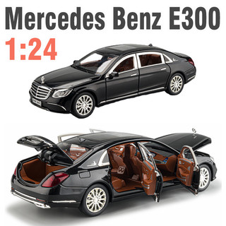 Xe mô hình ô tô MERCEDES BENZ E300 ĐỒ chơi trẻ em bằng sắt tỉ lệ 1:24 có âm thanh và đèn mở các cửa xe