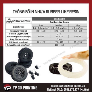 [Nhựa in 3D Resin UV Cao su Dẻo] MAGFORMS Rubber-Like Resin (Elastic600)