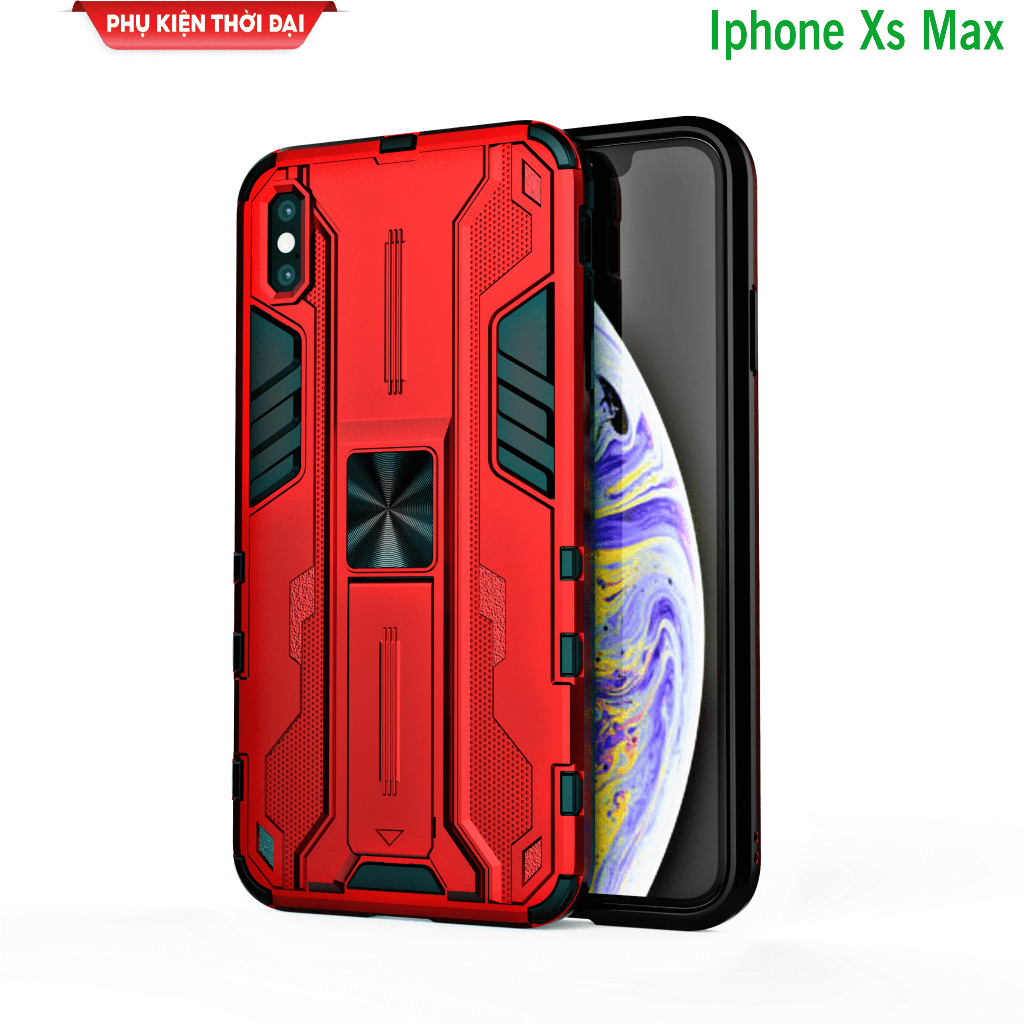 Ốp lưng Iphone Xs Max Iron Man Ver 3 chống sốc giá đỡ mặt lưng xem phim bảo vệ toàn diện