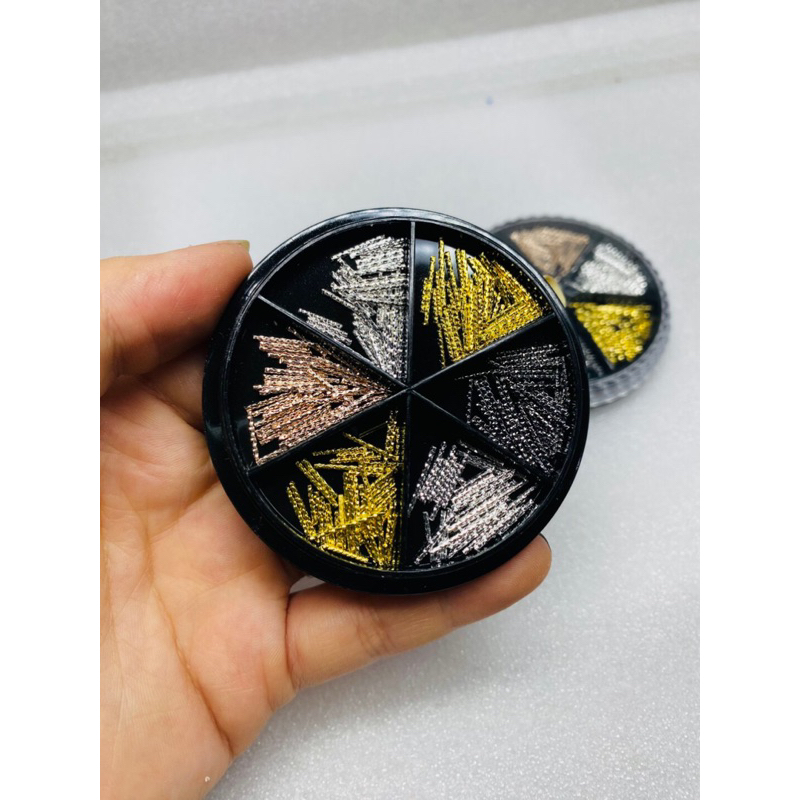 Sét que làm nail sét que thẳng 6 ô trang trí móng