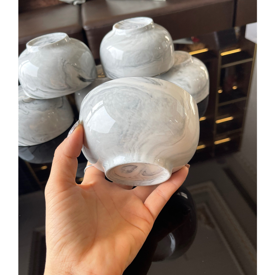 Bát sứ Decor, Bát ăn cơm, Chén đĩa vân đá ghi