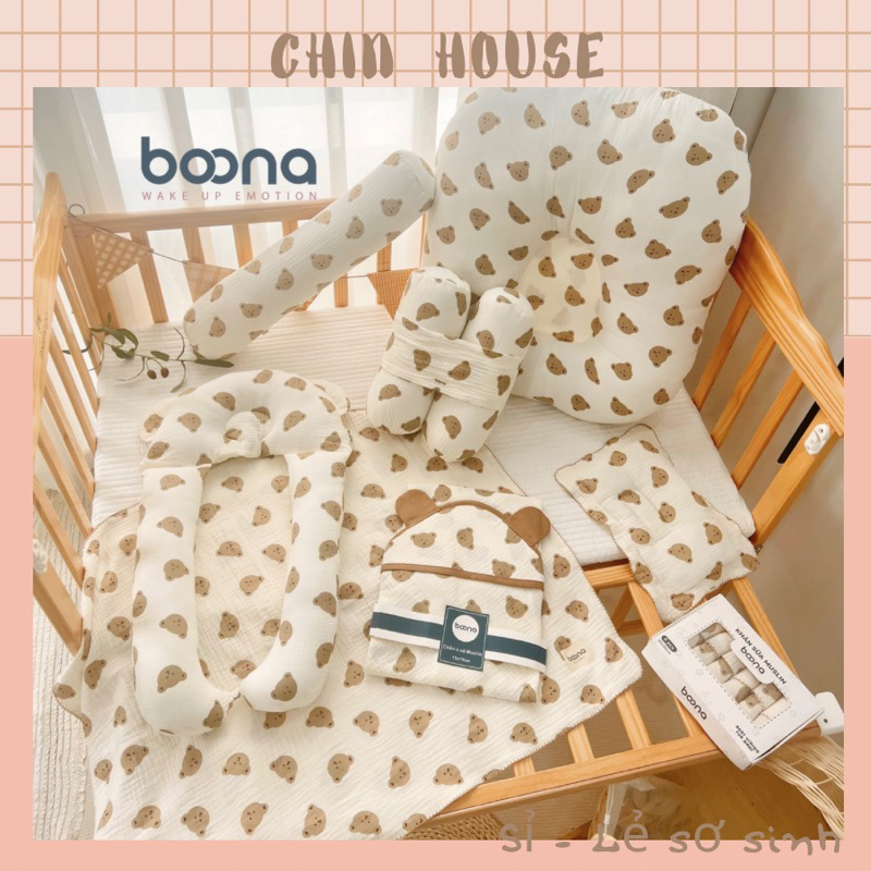 COMBO SƠ SINH CHO BÉ TRAI , BÉ GÁI , COMBO 8 SẢN PHẨM BOONA XÔ MUSLIN CAO CẤP CHO BÉ TRAI , BÉ GÁI (sỉ inbox)