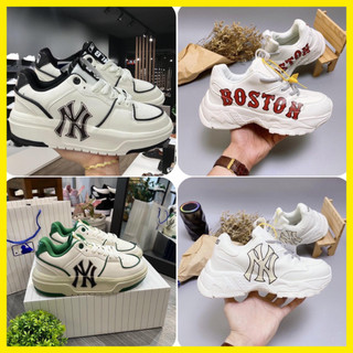 Giày thể thao sneakers mlb đế độn 4p nam nữ chữ ny, chữ boston