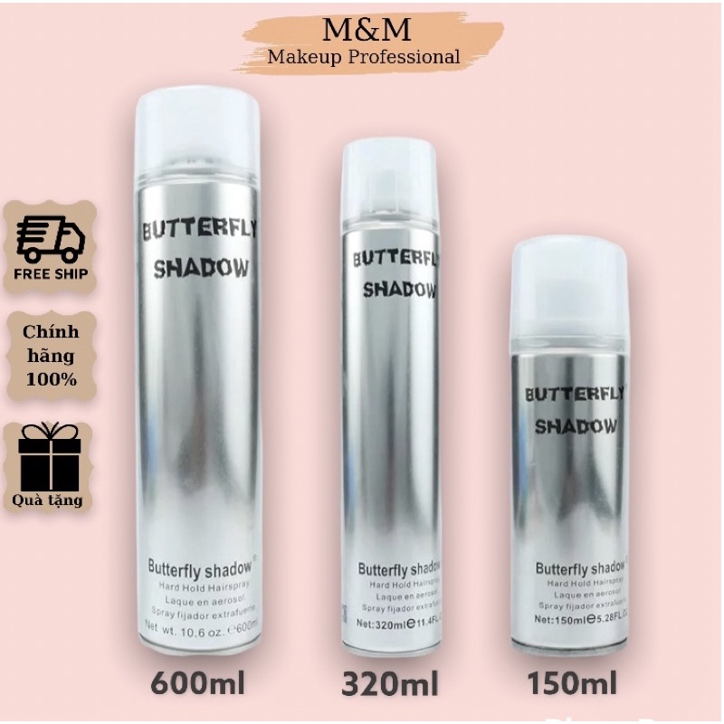 Gôm xịt tóc Butterfly Shadow . giũ nếp 24h siêu cứng