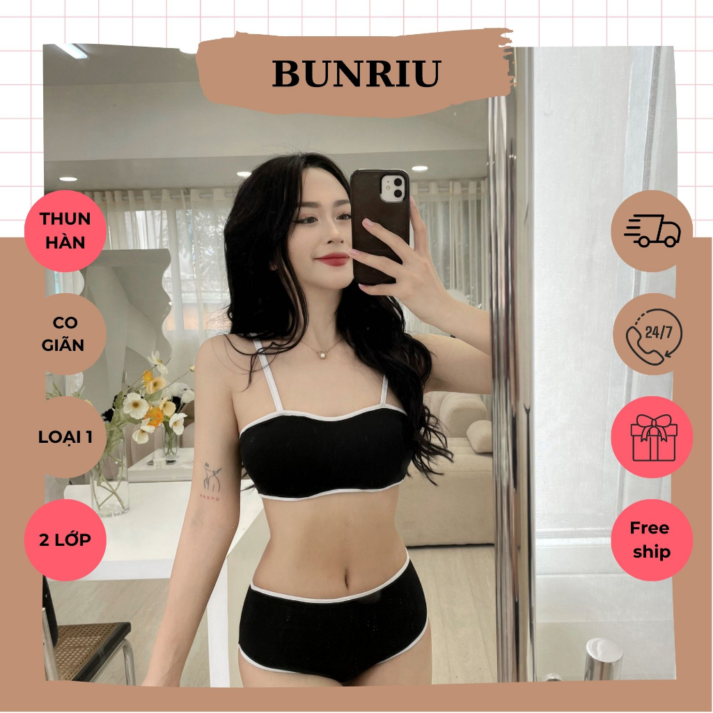 Bikini basic 2 mảnh dây genz đồ bơi đồ đi biển