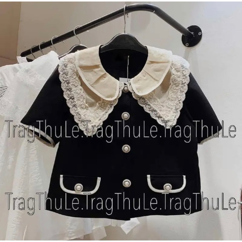 Siêu Phẩm Áo Sơ Mi Khuy Ngọc Pha Ren