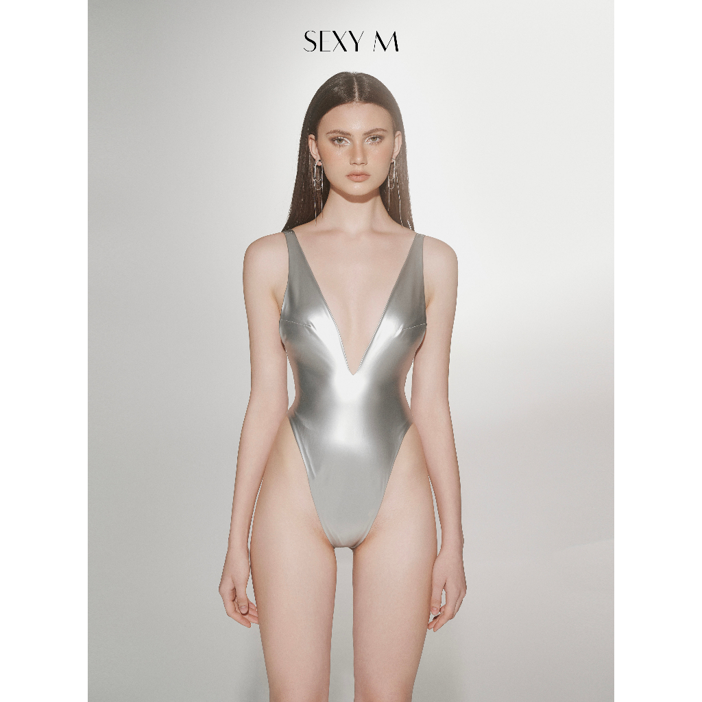 Bộ đồ bơi liền giả da bodysuit chống thấm nước B083 Sexy M