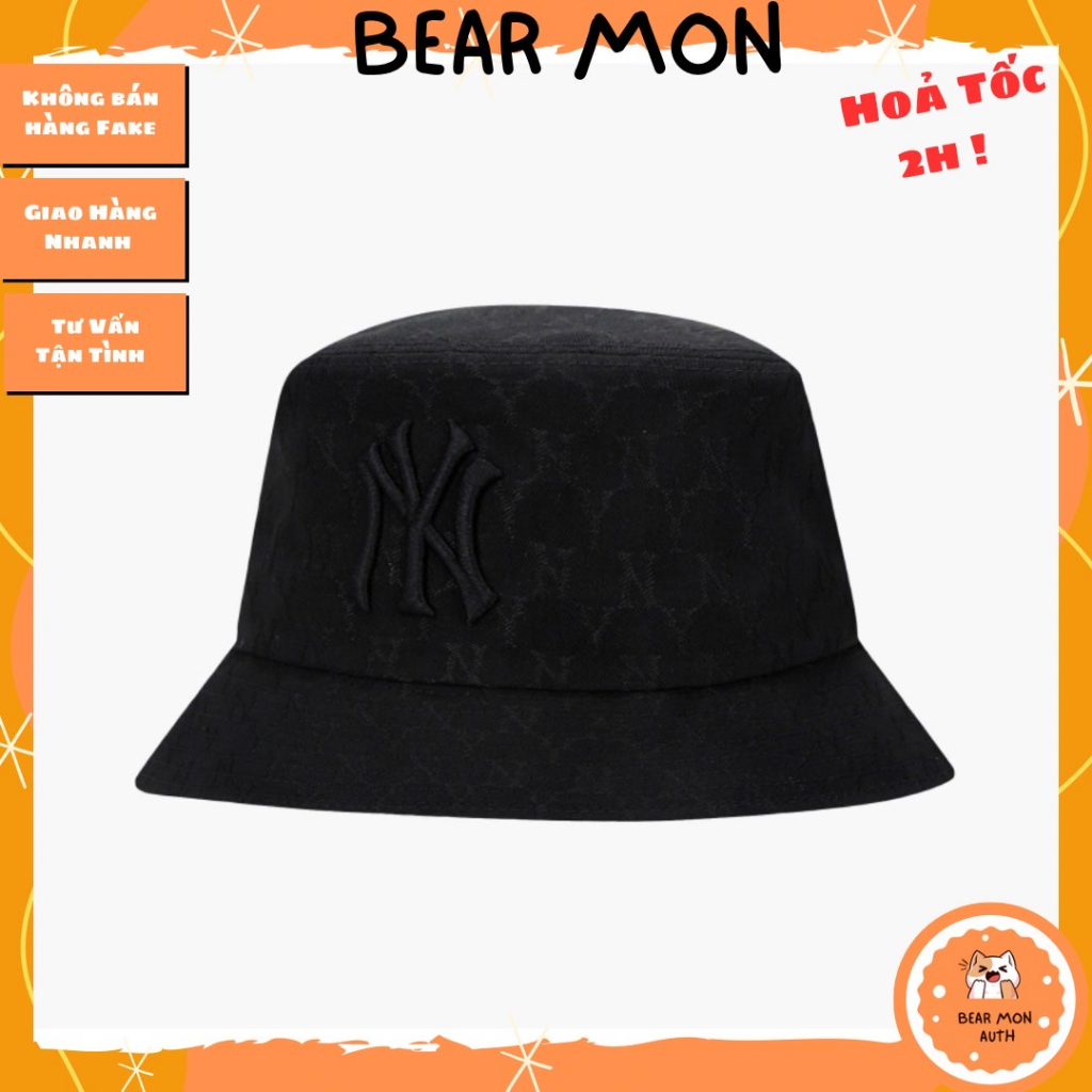 Mũ MLB Classic Monogram Jacquard Bucket Hat New York Yankees 32Cph3111-50L Màu Đen Logo Đen