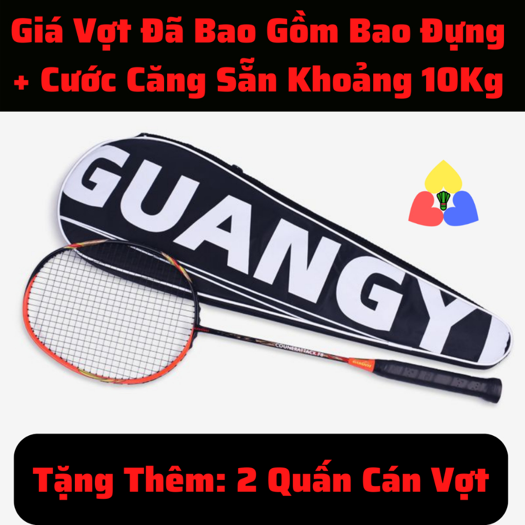 Vợt Cầu Lông Tấn Công Cho Người Mới 100% Sợi Carbon Siêu Bền Nhẹ Chính Hãng Bảo Hành 2 Tháng