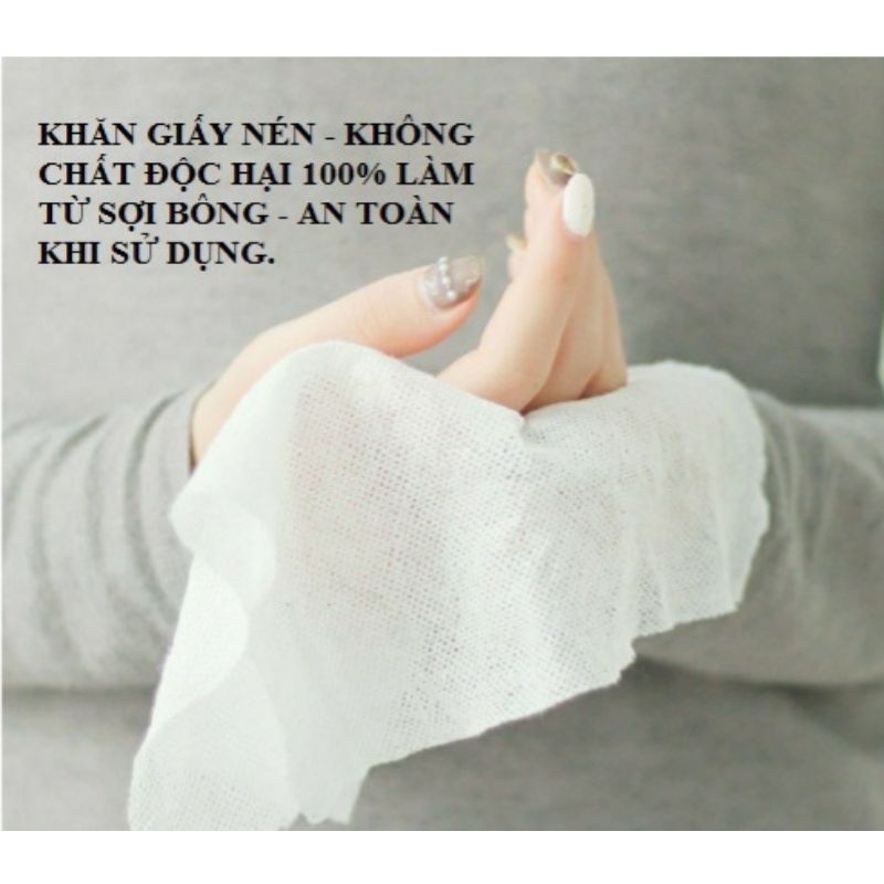 Khăn mặt viên lau dạng nén, khăn ngâm nc nhỏ