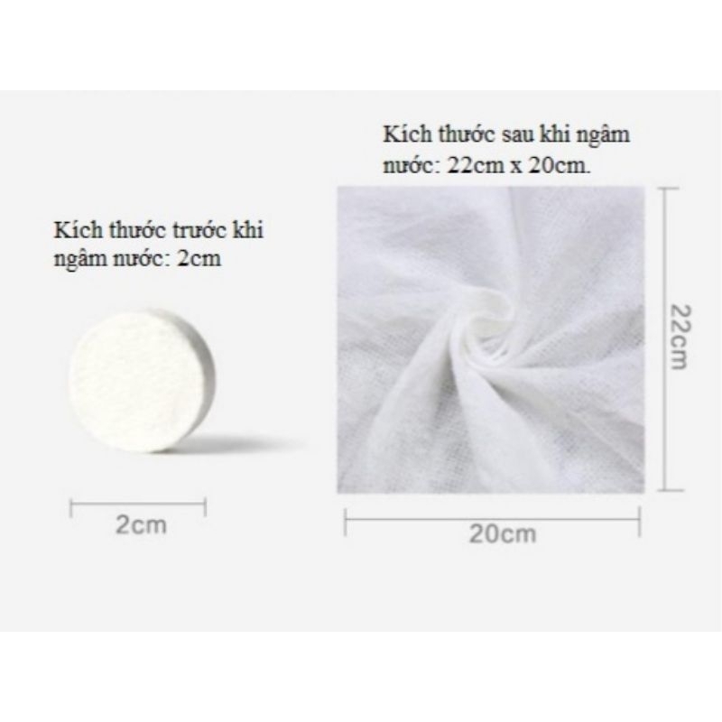 Khăn mặt viên lau dạng nén, khăn ngâm nc nhỏ