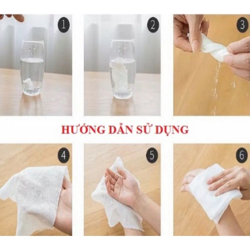 Khăn mặt viên lau dạng nén, khăn ngâm nc nhỏ