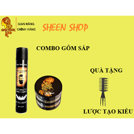 combo gôm barber + Sáp Vuốt Tóc Nam BluMaan [Ngựa Vằn]