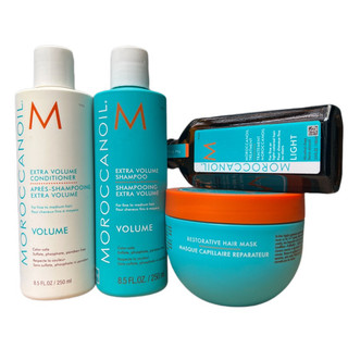 Combo Moroccanoil ( gội xả tăng phồng, tinh dầu Light và mặt nạ phục hồi tóc)