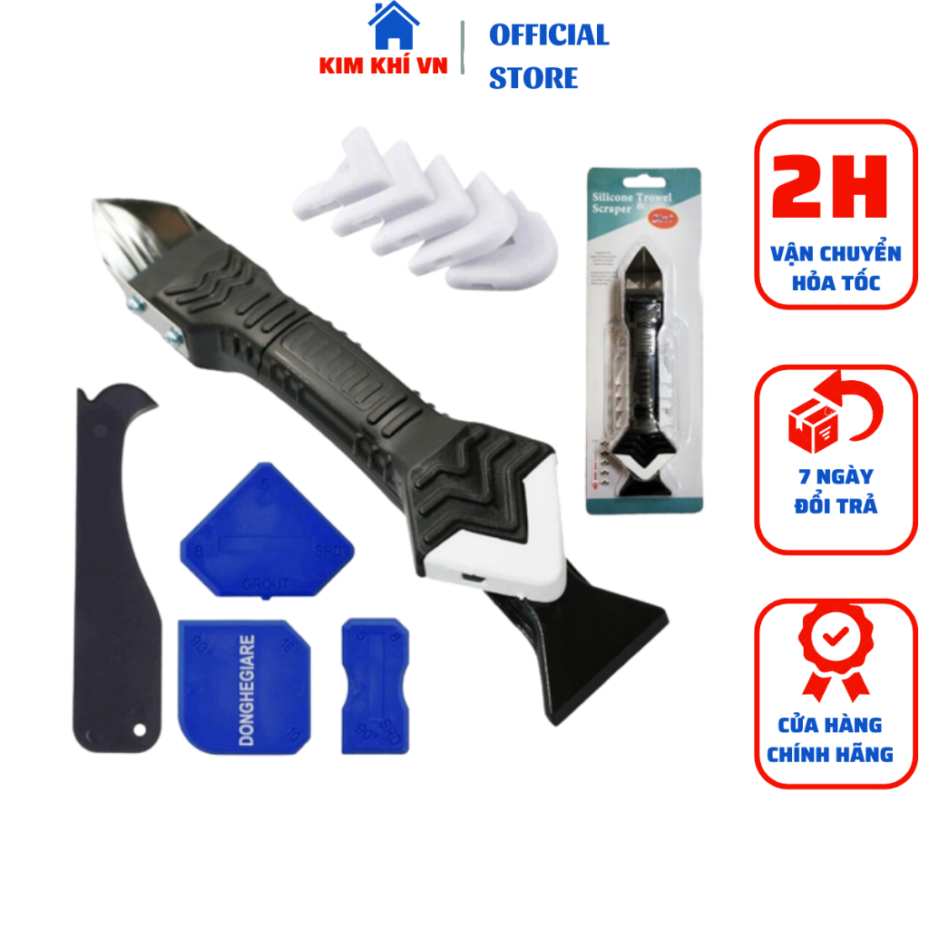 Bộ Dụng Cụ Miết Keo Silicon, Tặng Kèm 5 Đầu Miết Keo Chất Lượng