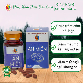 Viên Uống An Miên hỗ trợ mất ngủ trầm cảm, hồi hộp, mệt mỏi, kén ăn, mất ngủ lọ 30 đến 60 viên Đông Nam Dược Bảo Long