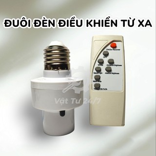 Đuôi đèn remote điều khiển từ xa đui xoáy e27 thông dụng đuôi đèn thông minh tiện lợi có tặng kèm pin