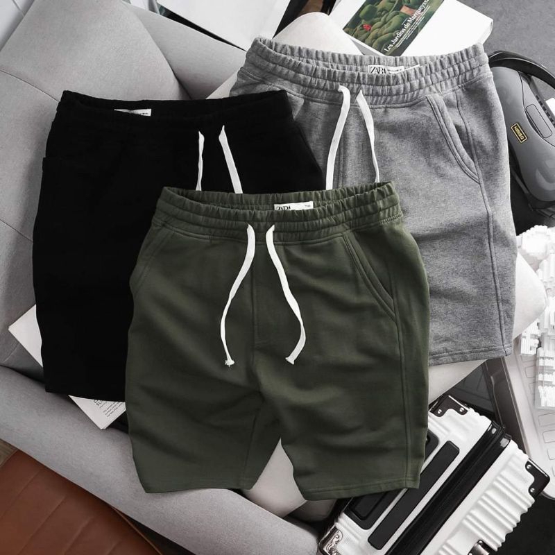 Quần short nỉ thun trơn - Quần sọt nỉ thun độ dày vừa phải mềm mại thoáng mát form ngang gối