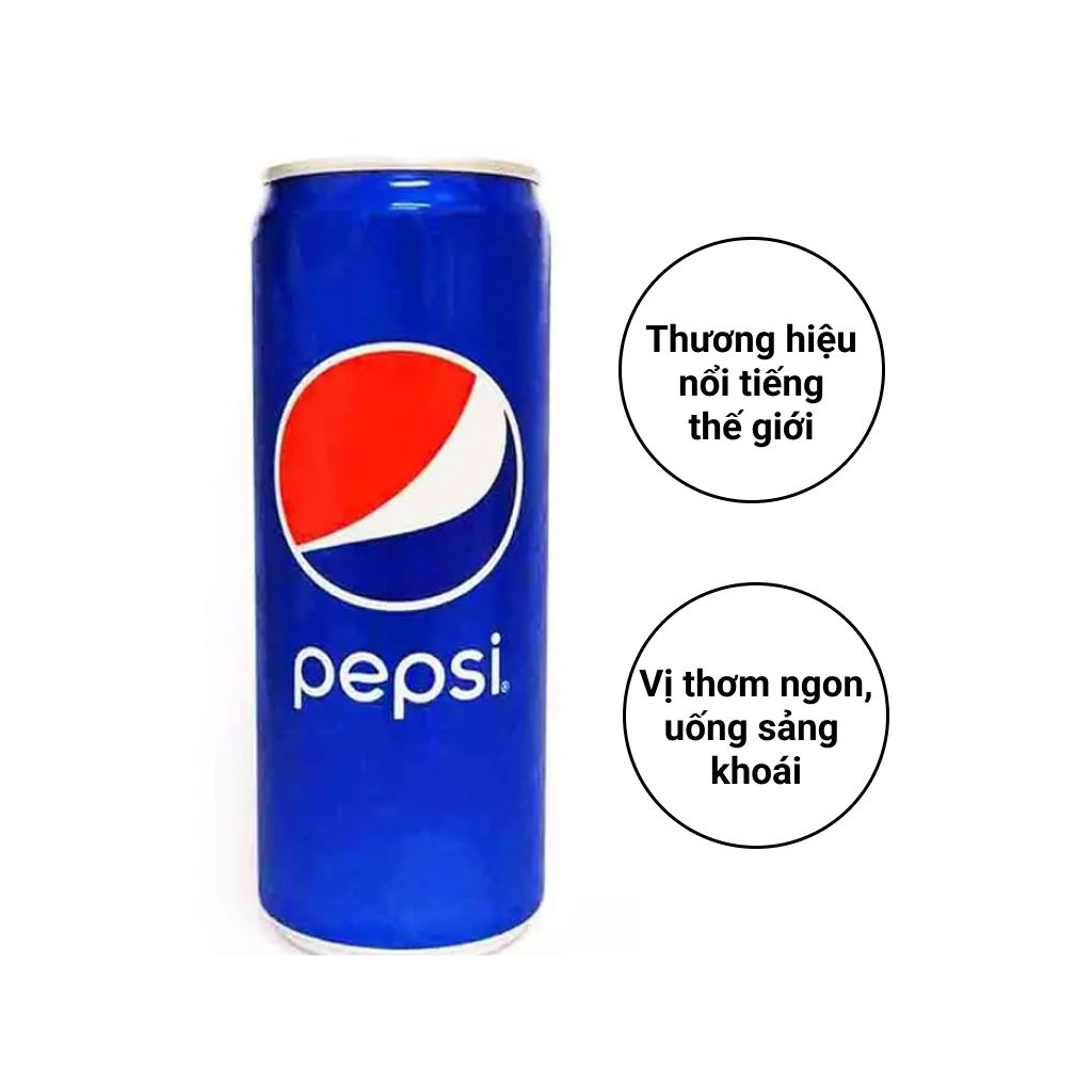 Lốc 6 lon nước ngọt Pepsi Cola 320ml