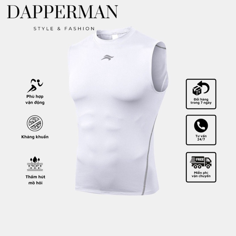 Áo thể thao nam sát nách form ôm body co dãn 4 chiều phong cách trẻ trung năng động DAPPERMAN