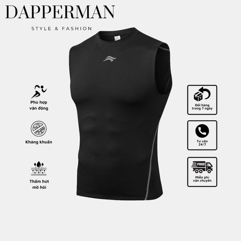 Áo thể thao nam sát nách form ôm body co dãn 4 chiều phong cách trẻ trung năng động DAPPERMAN