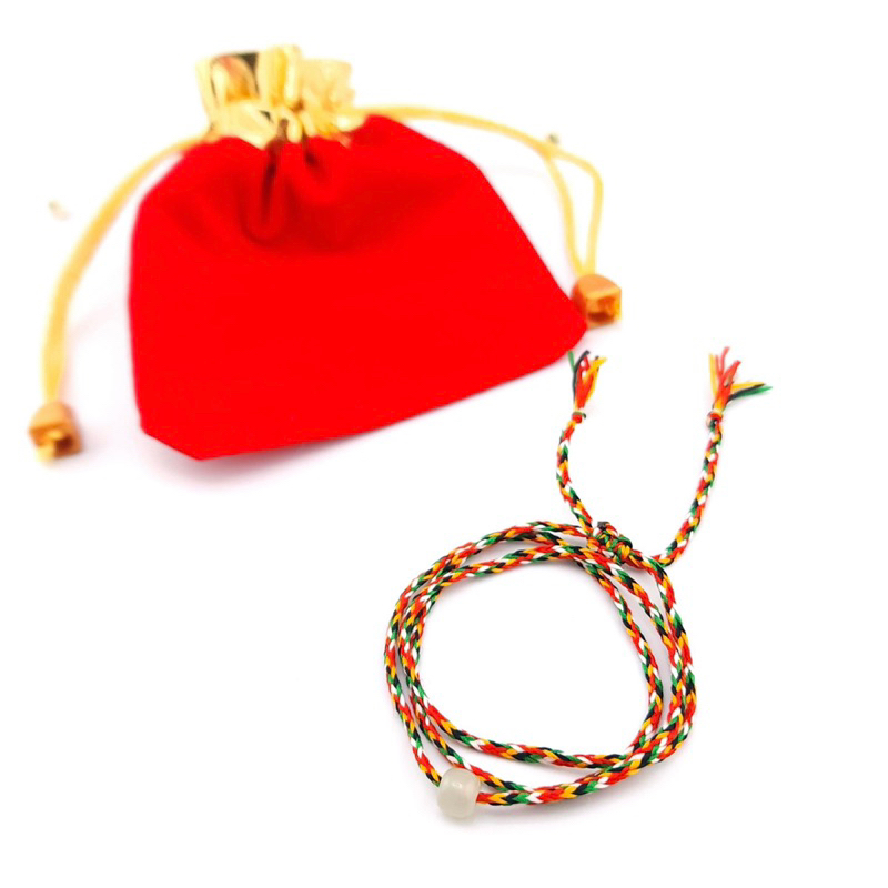 Vòng chỉ ngũ sắc tây tạng mix điếu ngọc hòa điền - Gia tăng may mắn và bình an cho gia chủ