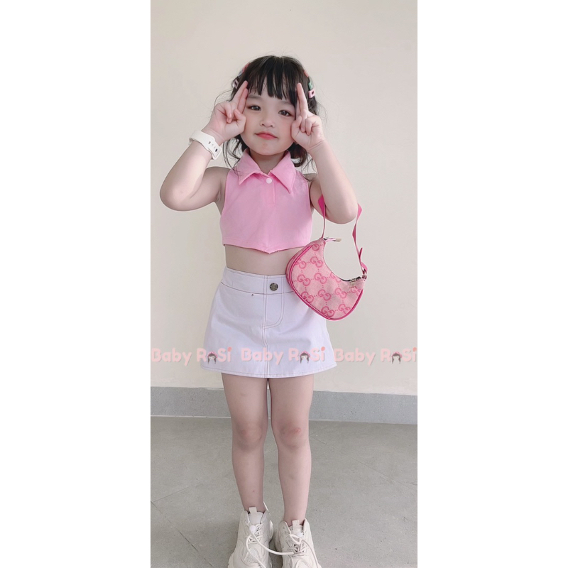 Sét combo 2 chân váy chữ A đen trắng cho bé gái