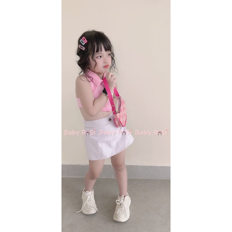 Sét combo 2 chân váy chữ A đen trắng cho bé gái