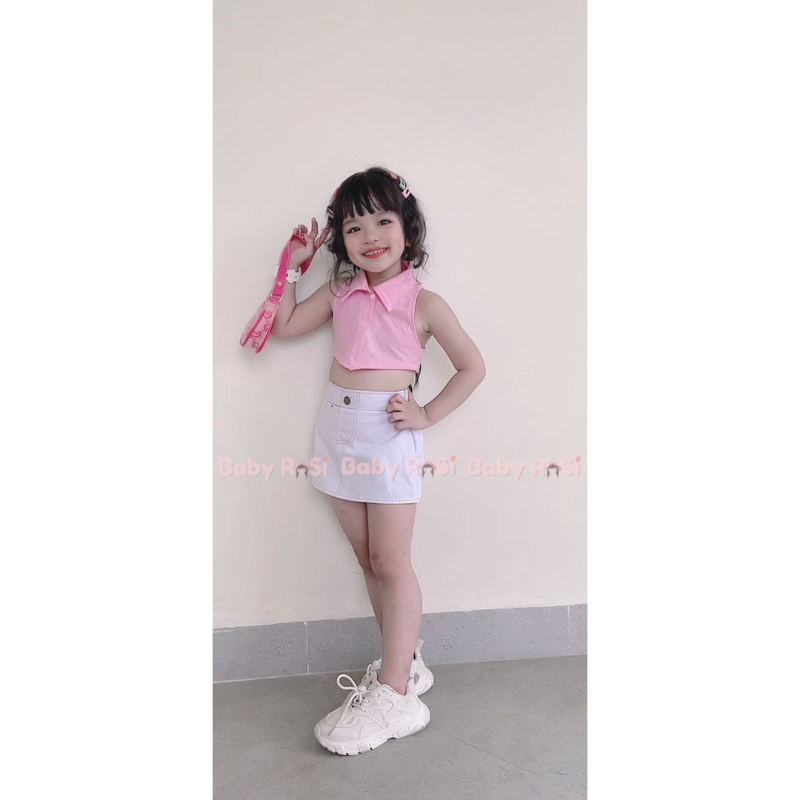 Sét combo 2 chân váy chữ A đen trắng cho bé gái