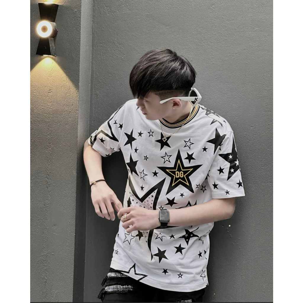 Áo Thun DG Ngôi Sao Form Rộng Tay Lỡ Vải Cotton 100% | BigBuy360 - bigbuy360.vn