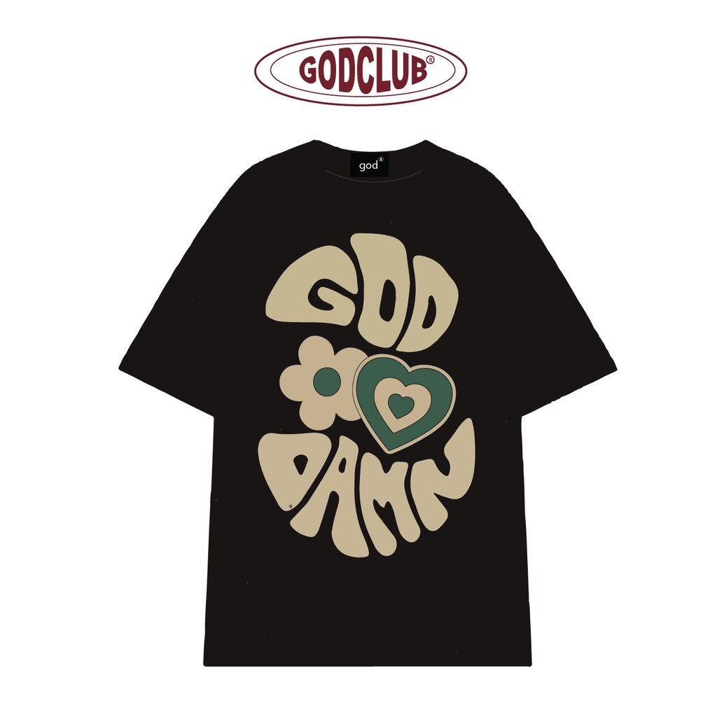 Áo Thun GOD DAMN Form Rộng Tay Lỡ Vải Cotton 100%