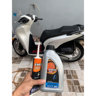 Combo nhớt máy và nhớt láp eneos nhật bản cho xe tay ga siêu êm máy