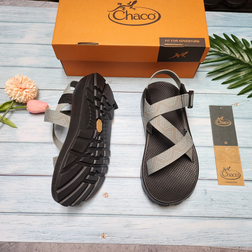 Giày Sandal Nam Chaco Mã TG09 Dép Chaco Quai Hậu Thời Trang Năng Động - Ghi Chỉ Cam Nhạt TG09