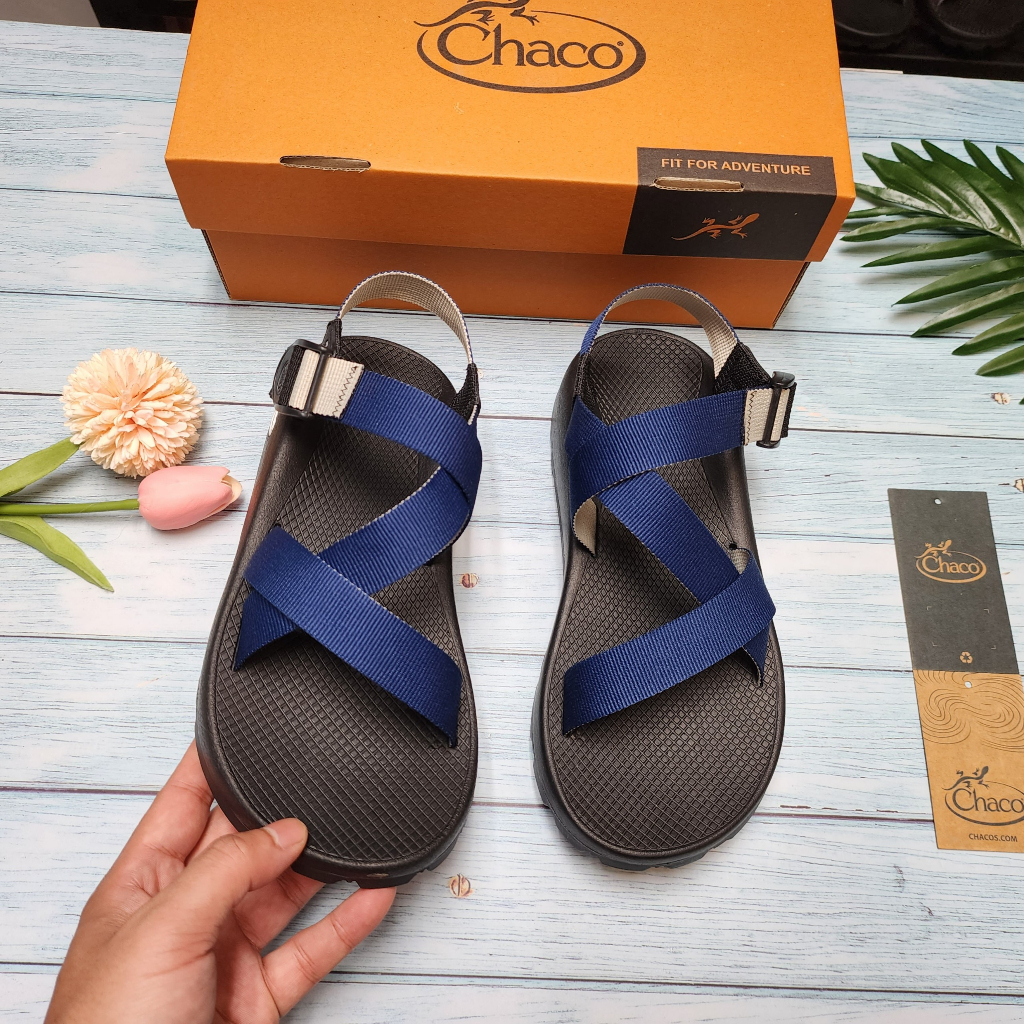 Giày Sandal Nam Chaco Mã TG11 Dép Chaco Quai Hậu Đi Học Đi Làm Đi Chơi Thời Trang Năng Động - Xanh Full Box Tg11