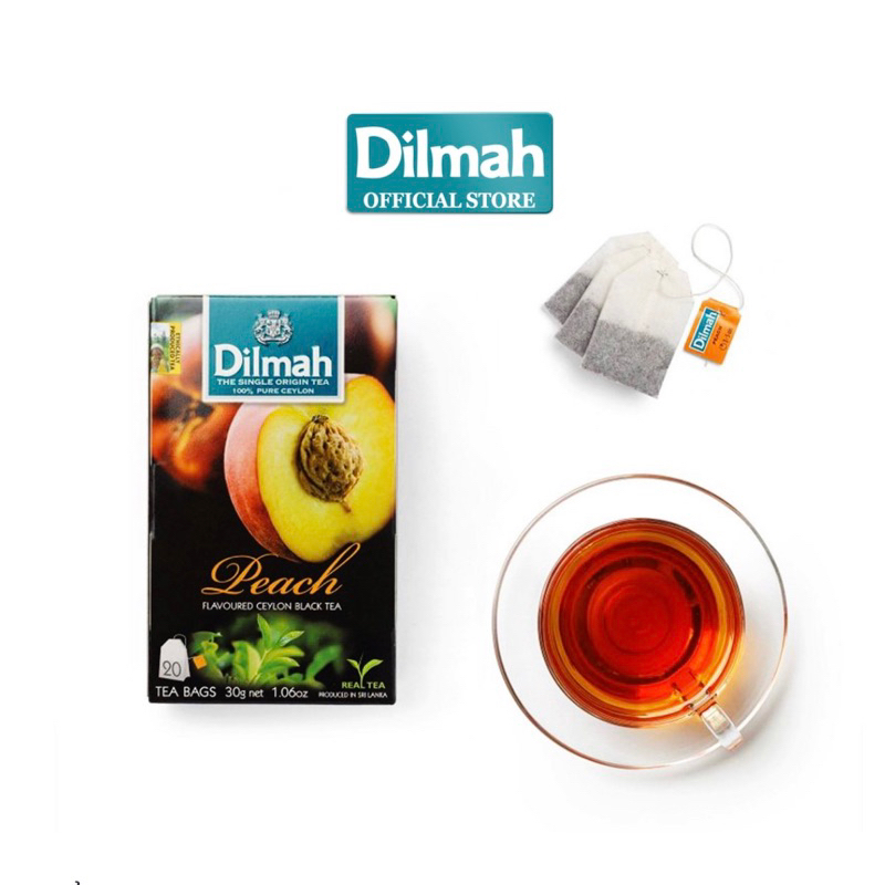 TRÀ TÚI LỌC DILMAH HƯƠNG ĐÀO ( 20gói x 1,5g )
