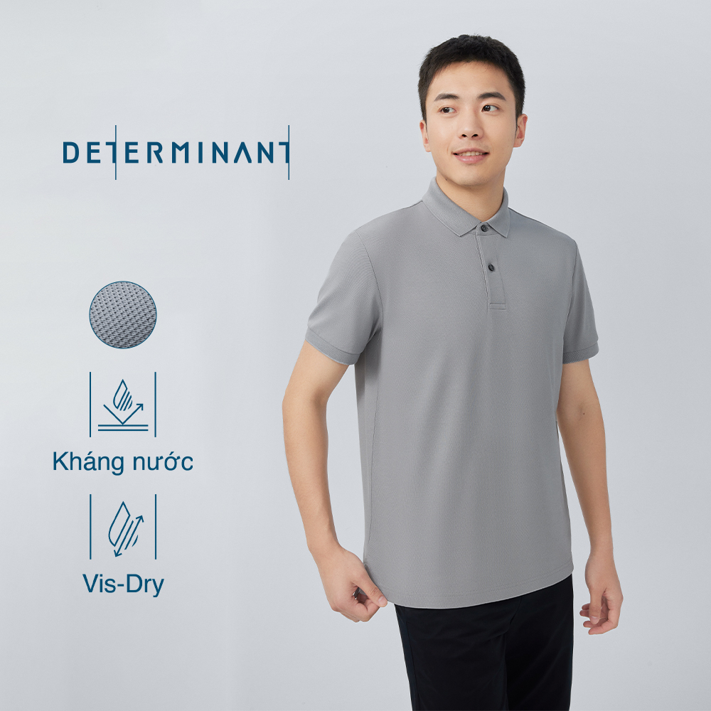 Áo thun nam Polo Pique thấm hút tối đa thương hiệu Determinant - màu Xám [P01]