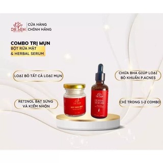  Combo Serum Thảo Dược + Bột Thảo Mộc Sen Spa Mẫu Mới    Sạch Mụn - Nám Tàn Nhang - Tái Tạo Da   